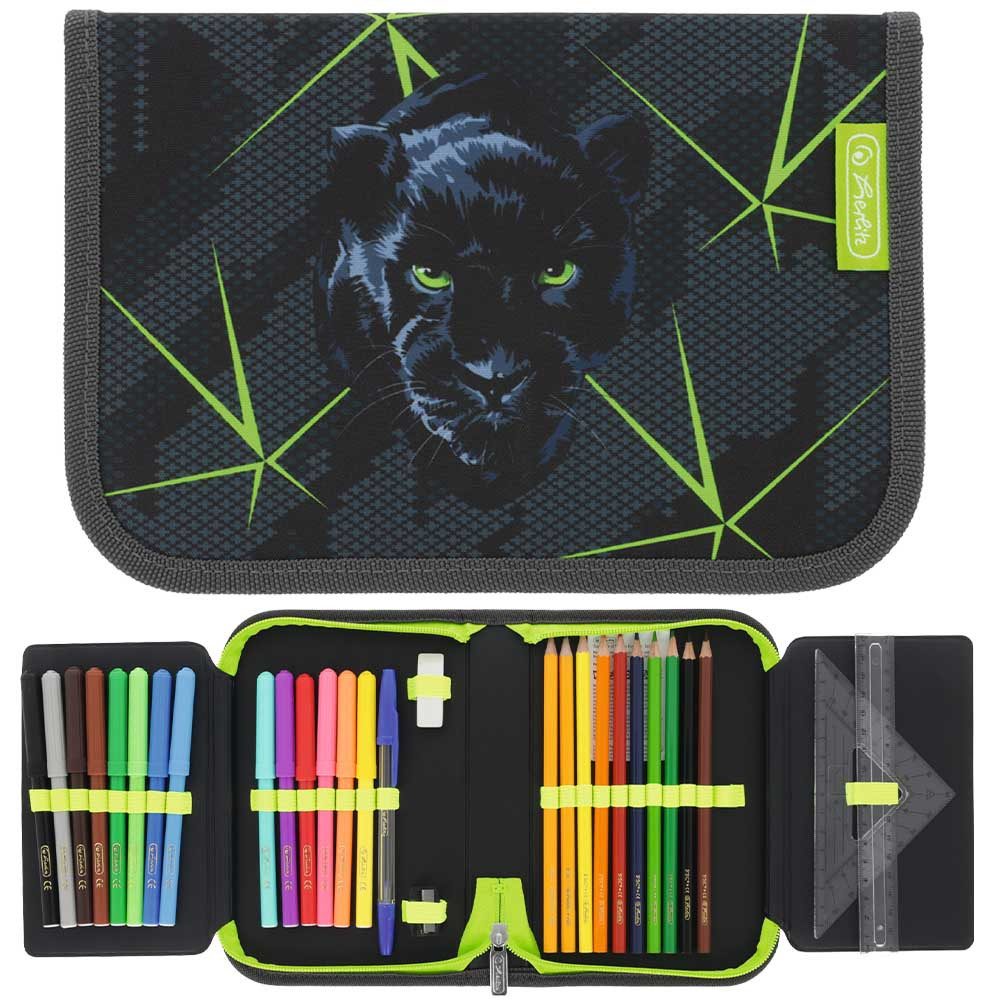 Herlitz Federmäppchen 31-teilig 2025 Jungen Panther