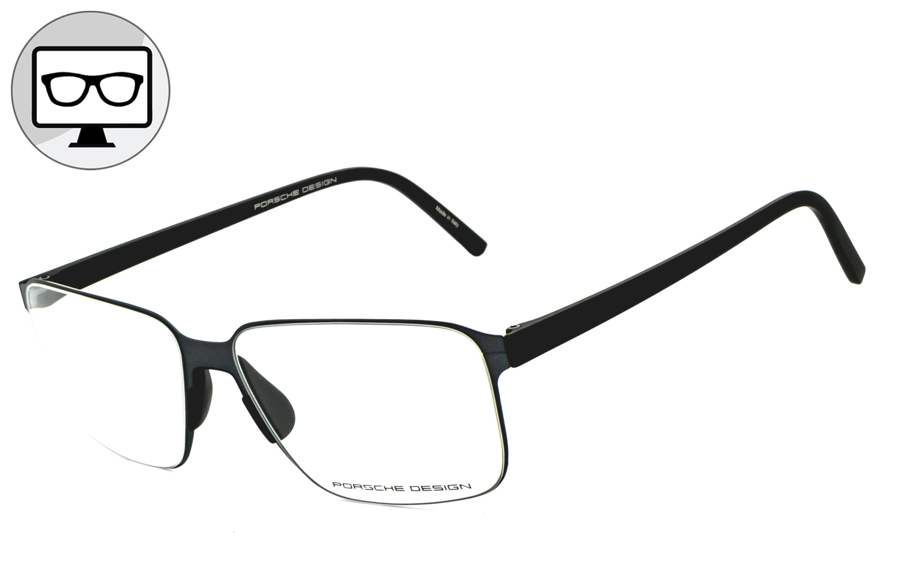 PORSCHE Design Brille Blaulichtfilter Brille, Blaulicht Brille, Bildschirmbrille, Bürobrille, Gamingbrille, ohne Sehstärke
