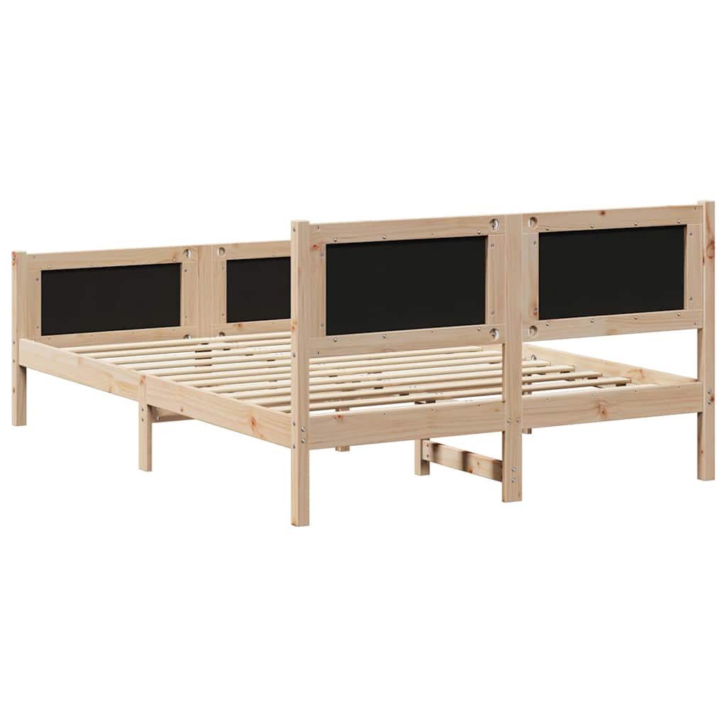 vidaXL Bed Frame Brown and Taupe 140 x 190 cm Solid Pine Wood (1-piece)