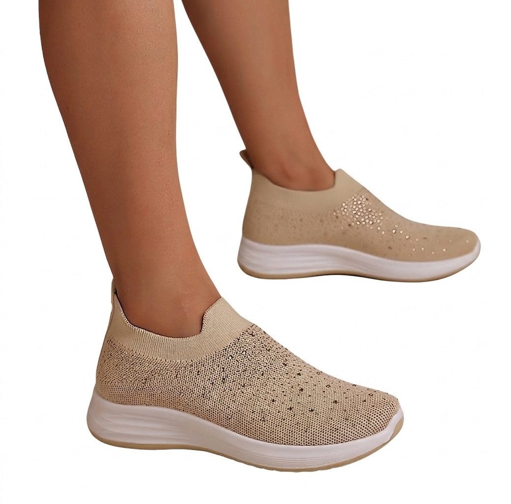 Pogolino PG37 Slip-On Sneaker Slip-On Sneakers mit Glitzer und Fußbett herausnehmbare Sohle
