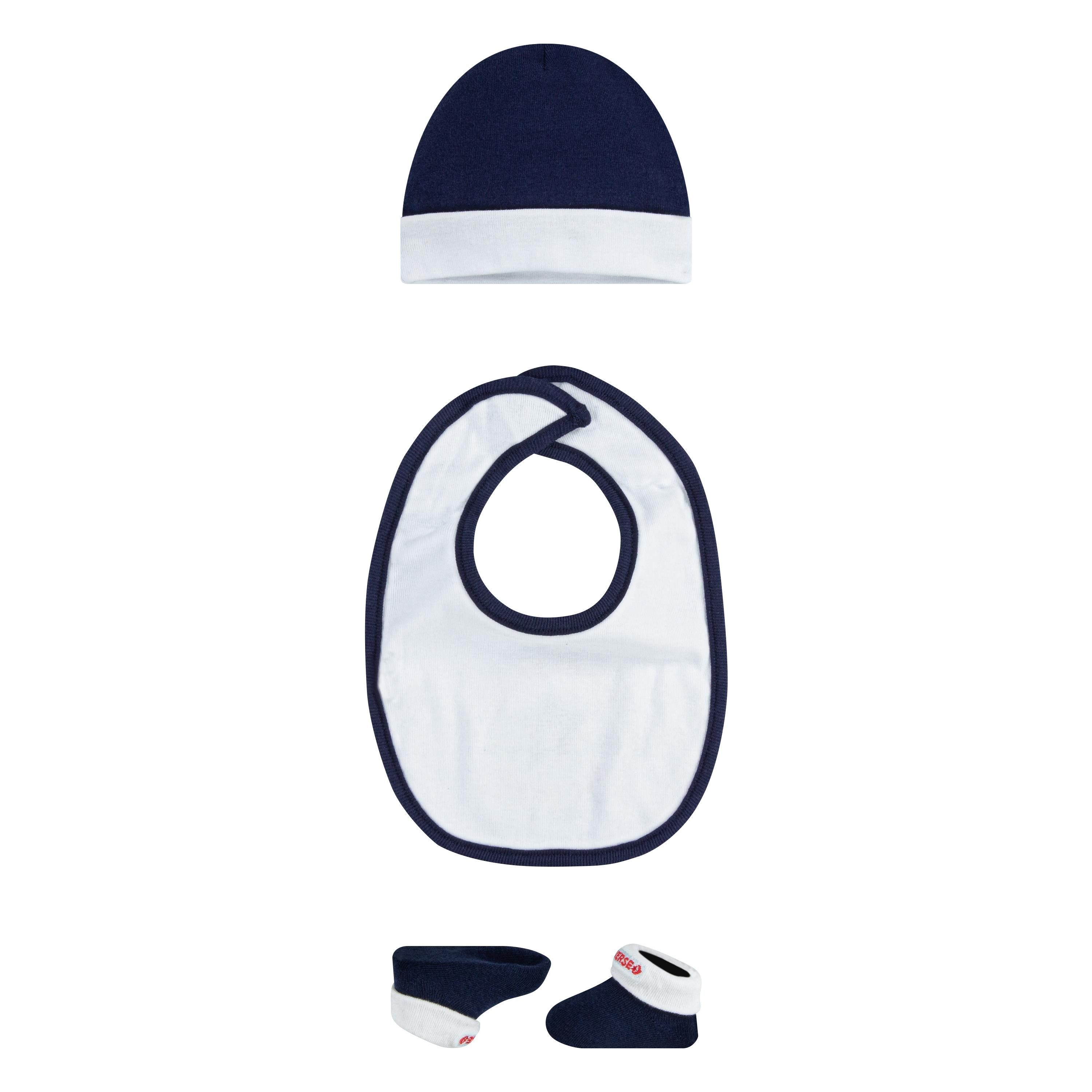 Converse Neugeborenen-Geschenkset CHUCK INFANT HAT BIB BOOTIE SET 3PC (Set, 3-tlg) dreiteiliges Neugeborenen-Geschenkset für Babys, elastisches Material – Bild 3 von 5