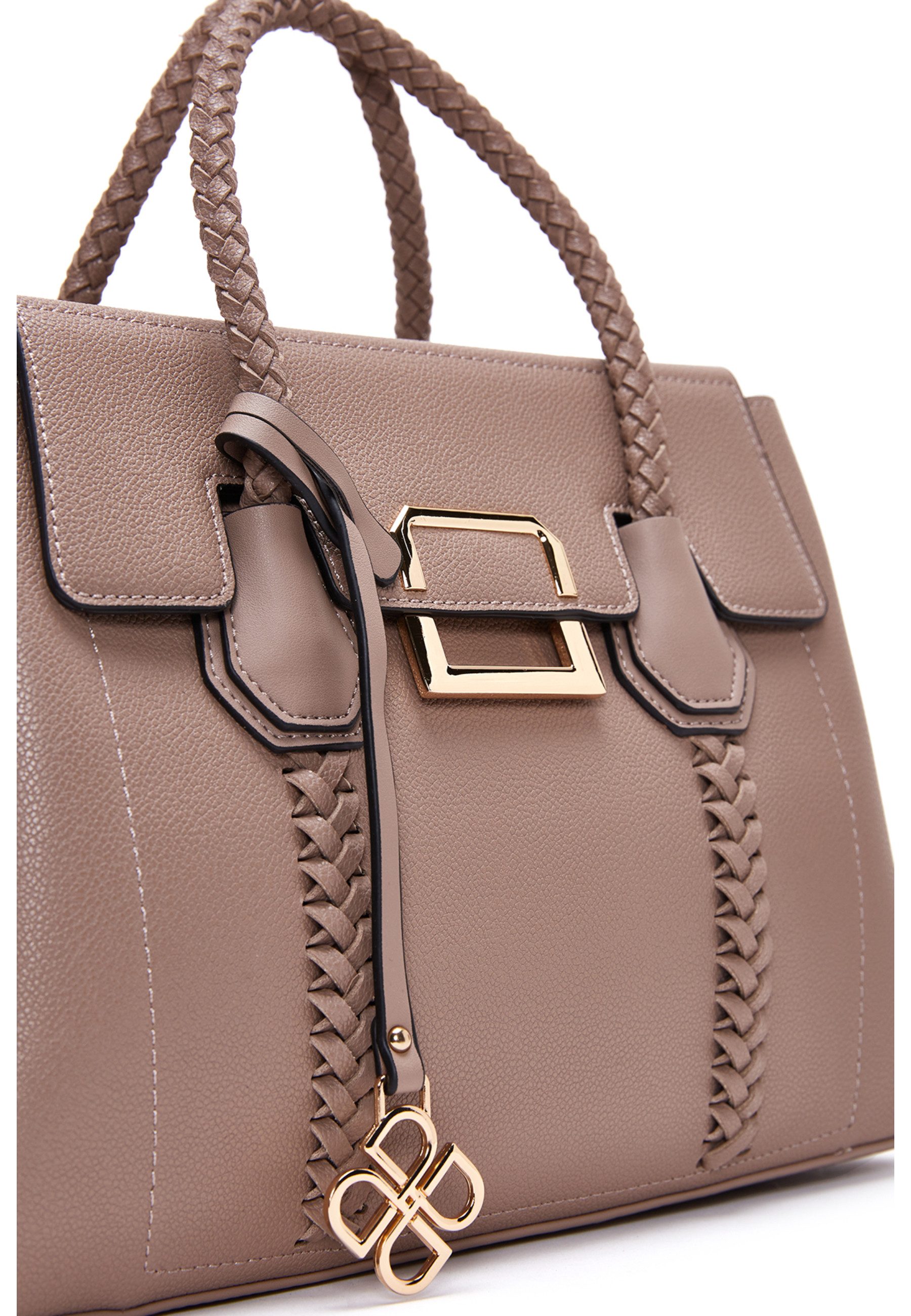 Derimod Umhängetasche Handtasche aus Kunstleder, Kunstleder, Schulterriemen, Groß