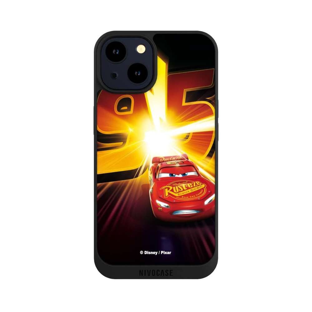 NIVOCASE Handyhülle Offizielles Lizenzprodukt Cars Lightning Mcqueen 95 Cars3 Lightning 95, Apple iPhone 14 Handyhülle Hülle NIVOpure Case Schwarz