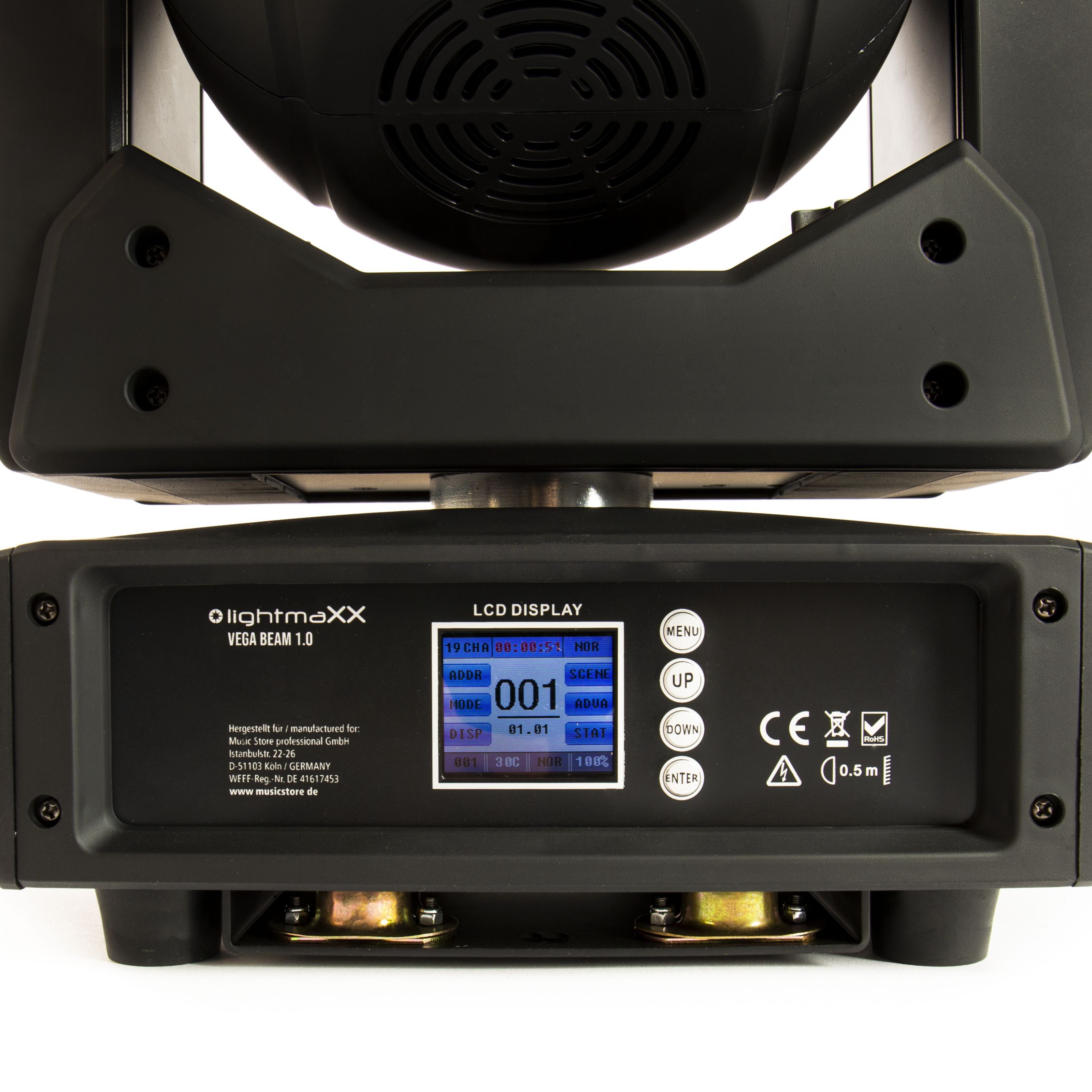 lightmaXX LED Scheinwerfer, LED Moving Head, 100W, DMX, Prisma, Goborad, Frostfilter