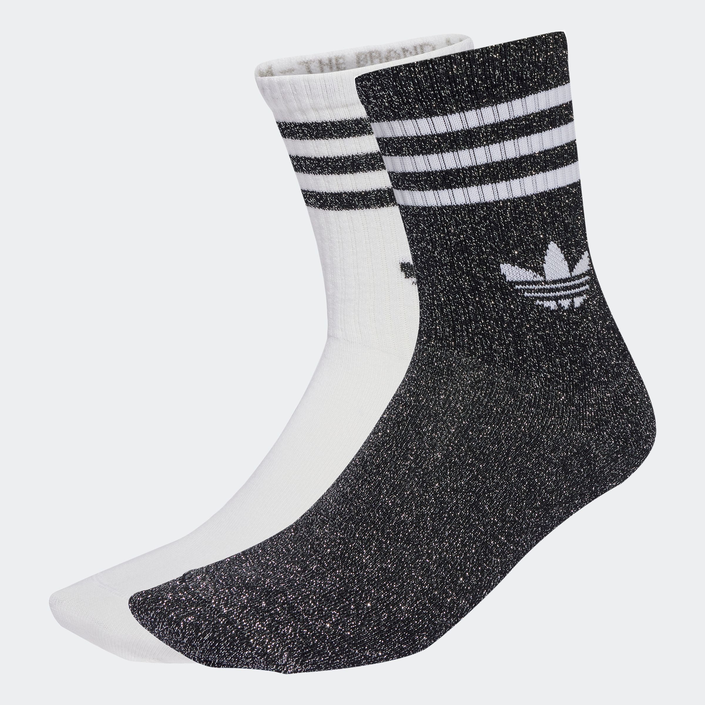 adidas Originals Sportsocken 3S GLITTER CR 2 für Laufen, mit Rippbündchen, mit Glitzer auf 3-Streifen und Trefoil