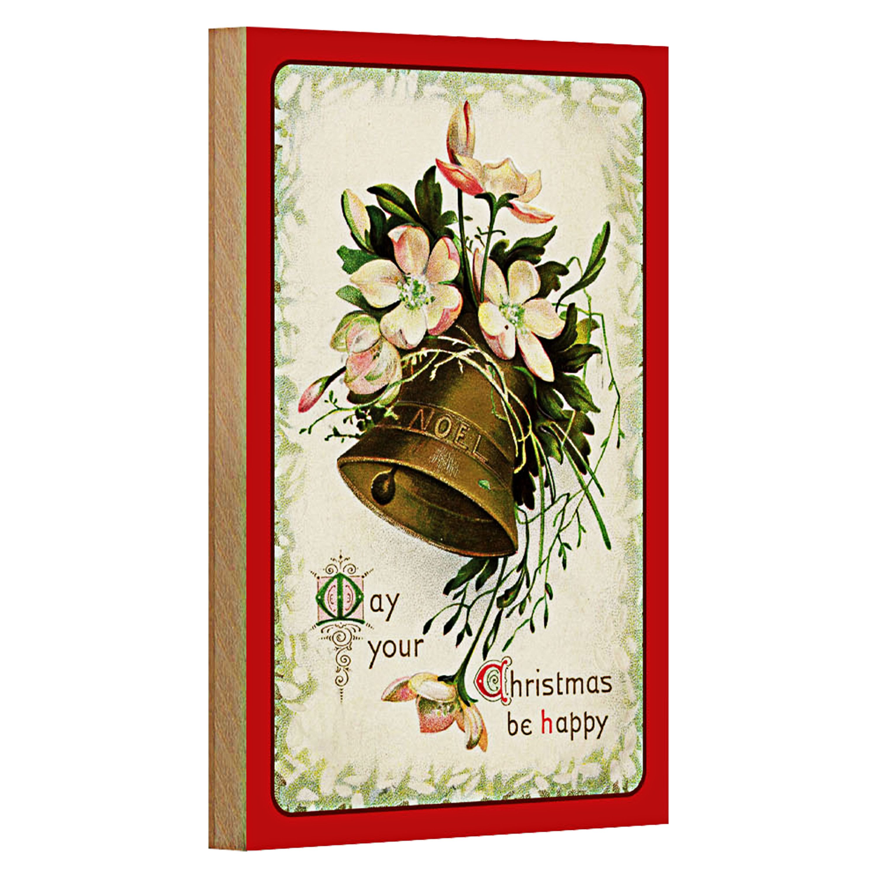 Roomando Holzbild Weihnachten Santa Claus Winterzeit 12x18cm