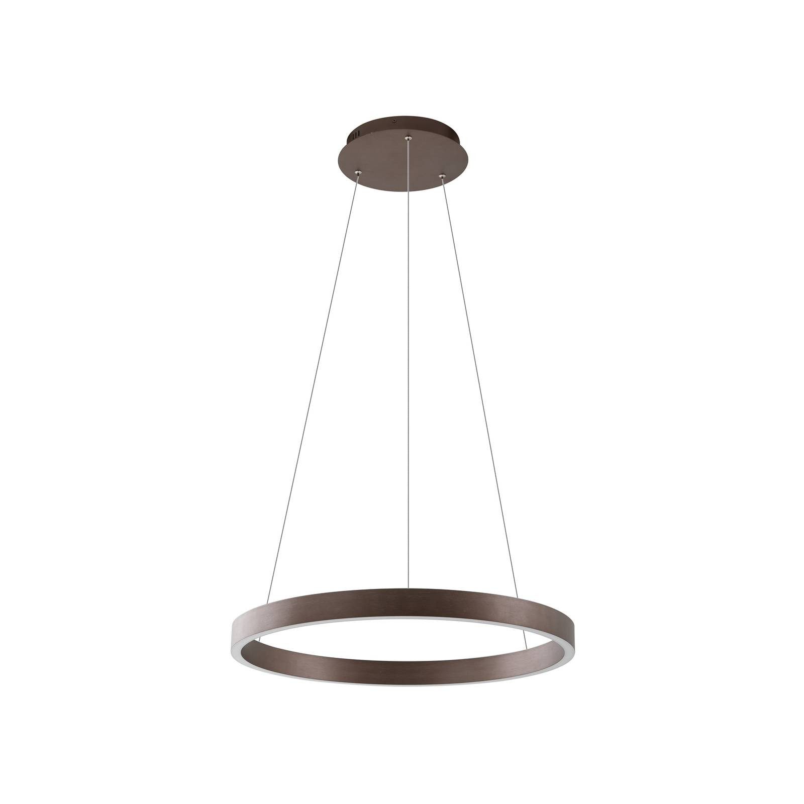 Lucande Hängeleuchte Yonam, LED, Metall, Braun Farbwechsel warmweiß / tageslicht IP20 mit Fernbedienung, LED 52 W gesamt, Farbwechsel warmweiß / tageslicht