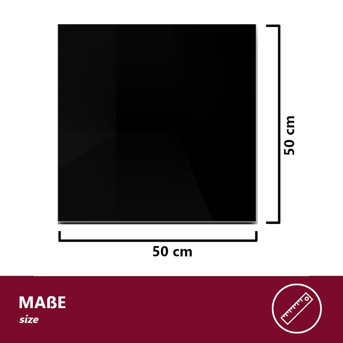 HOOZ Tischplatte Glasplatte ESG Schwarz 6mm – Tischplatte Kaminschutz, viele Größen