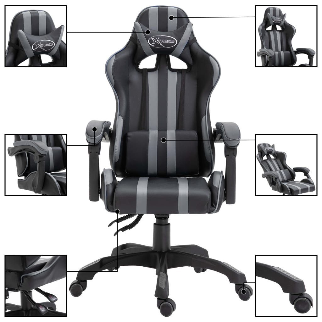 Kunstleder Grau Gaming-Stuhl furnicato (1 St)