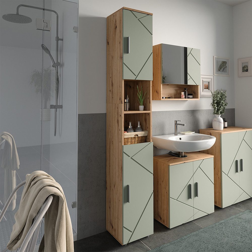 Vicco Hochschrank Irma, Salbeigrün, 30 x 192 cm (1-St)