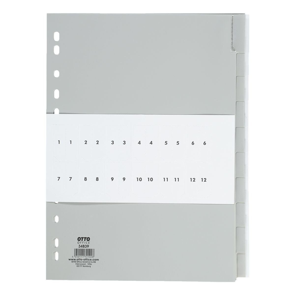 Otto Office Aktenordner, Register mit Fenstertaben, DIN A4, 10-tlg., Kunststoff