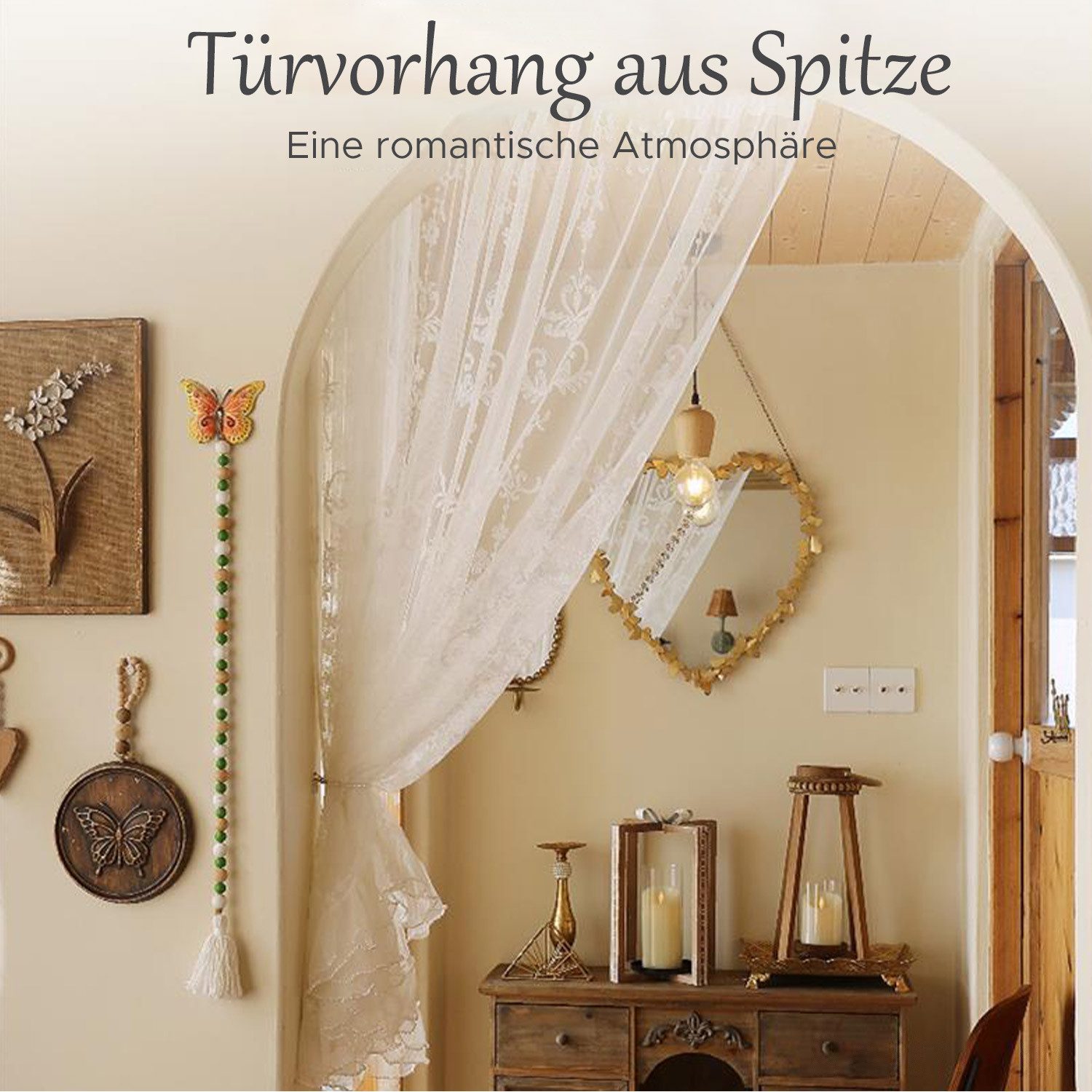 Refttenw Gardine Vintage-Spitze Kurzgardinen,Kräuselband Gardinen,Fensterga günstig online kaufen