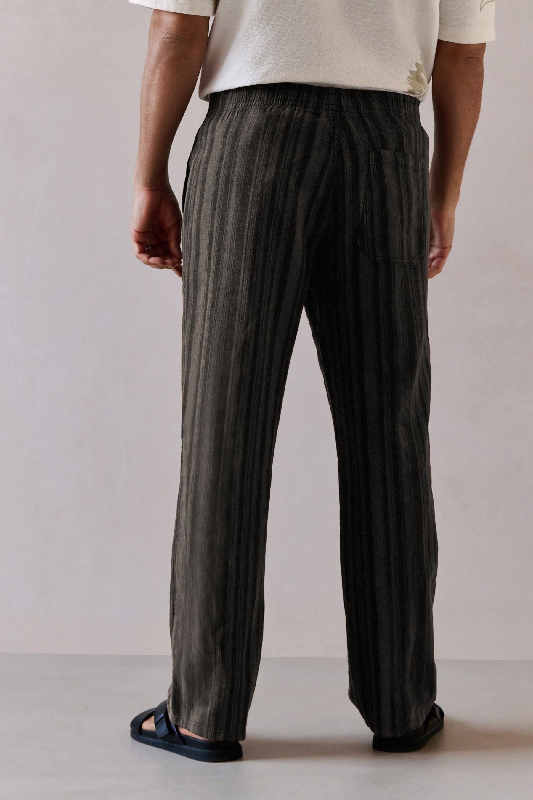 Next Leinenhose Gestreifte Hose aus Baumwolle günstig online kaufen