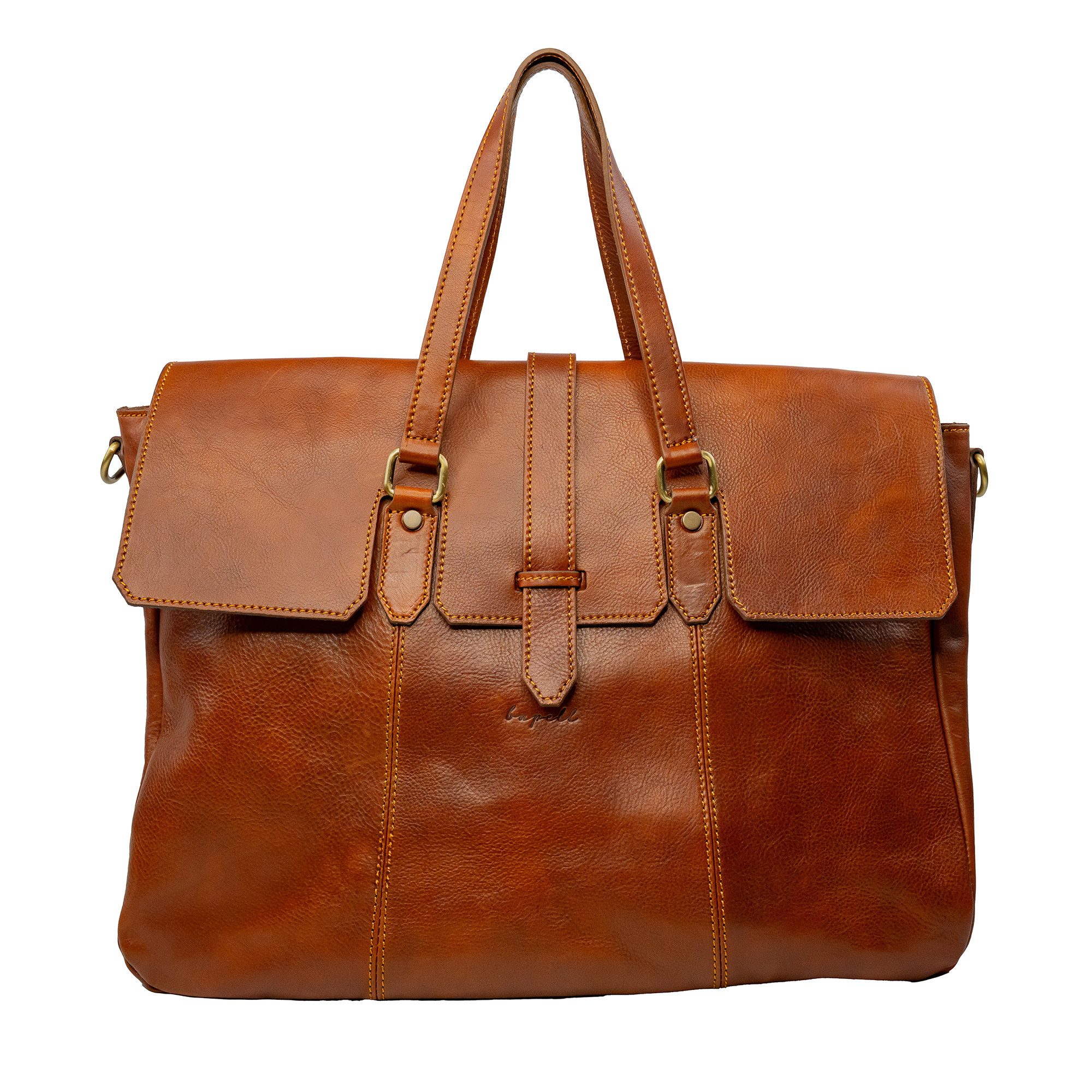 bupell Aktentasche Estella, Aktentasche/Handtasche aus pflanzlich gegerbtem Leder