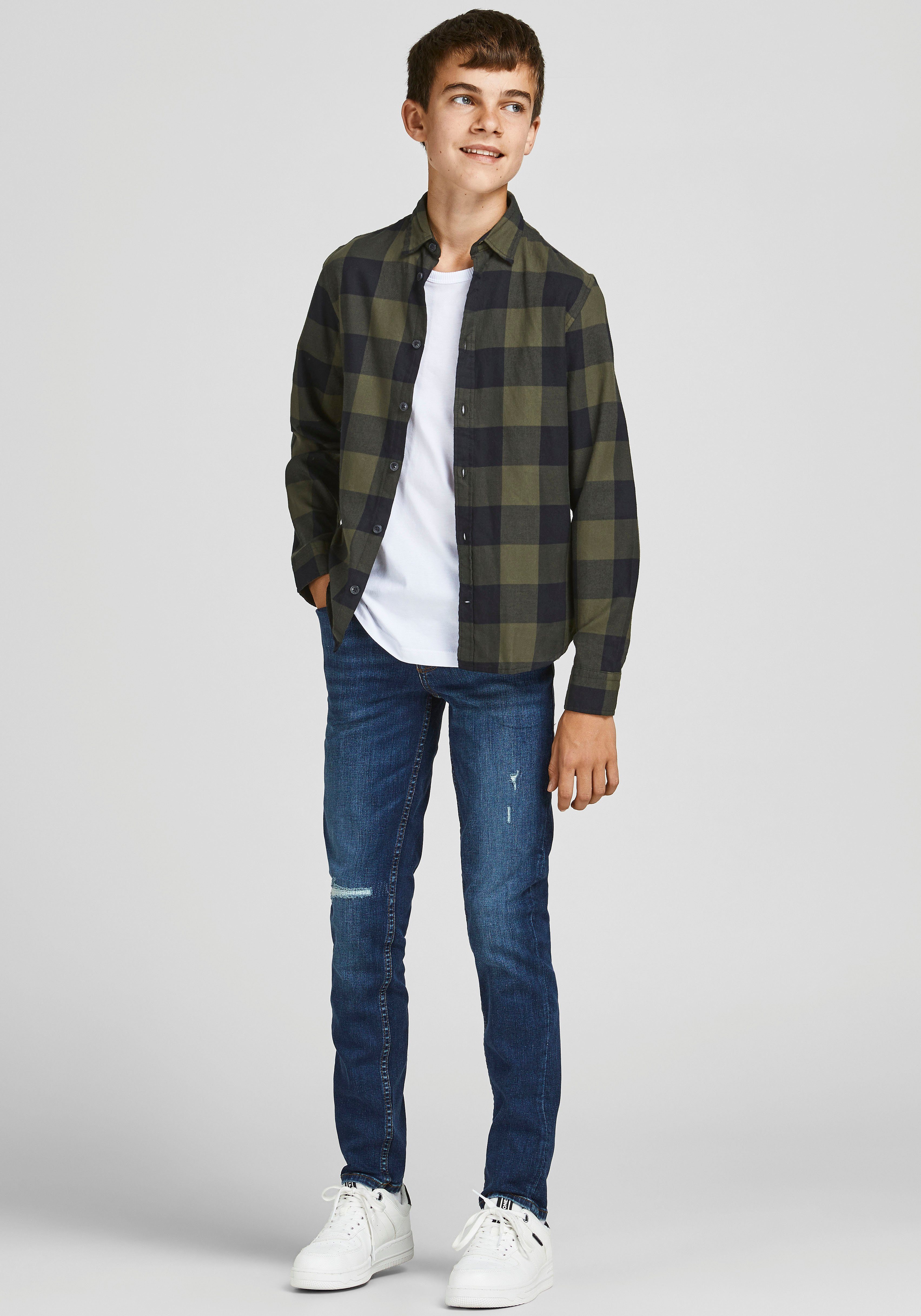 Jack & Jones Junior SHIRT JJEGINGHAM TWILL JNR L/S Karohemd NOOS