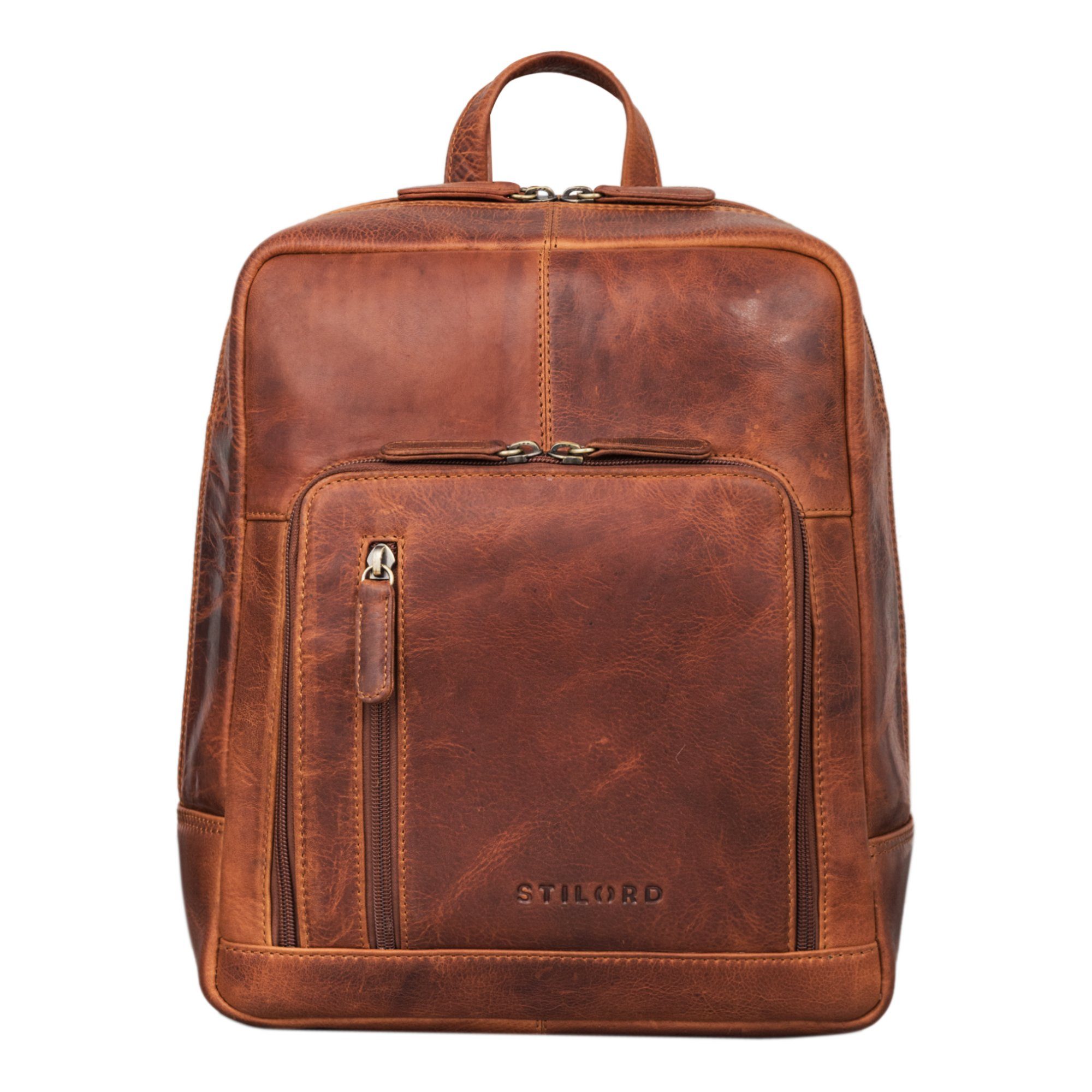 Cityrucksack "Walker" Leder Rucksack Daypack Klein Robust