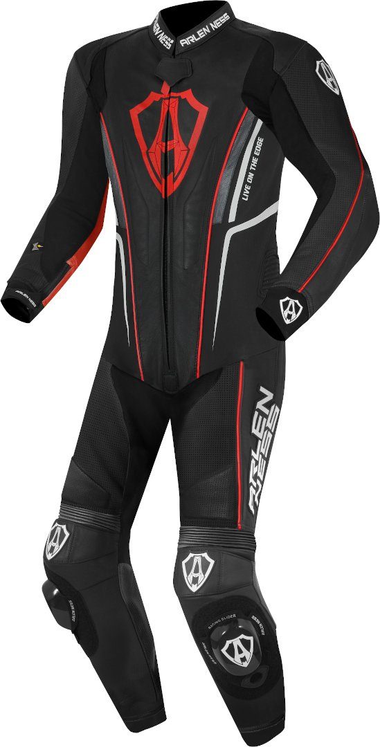 Arlen Ness Motorradkombi Losail 1-Teiler Lederkombi Black/Red | Overalls