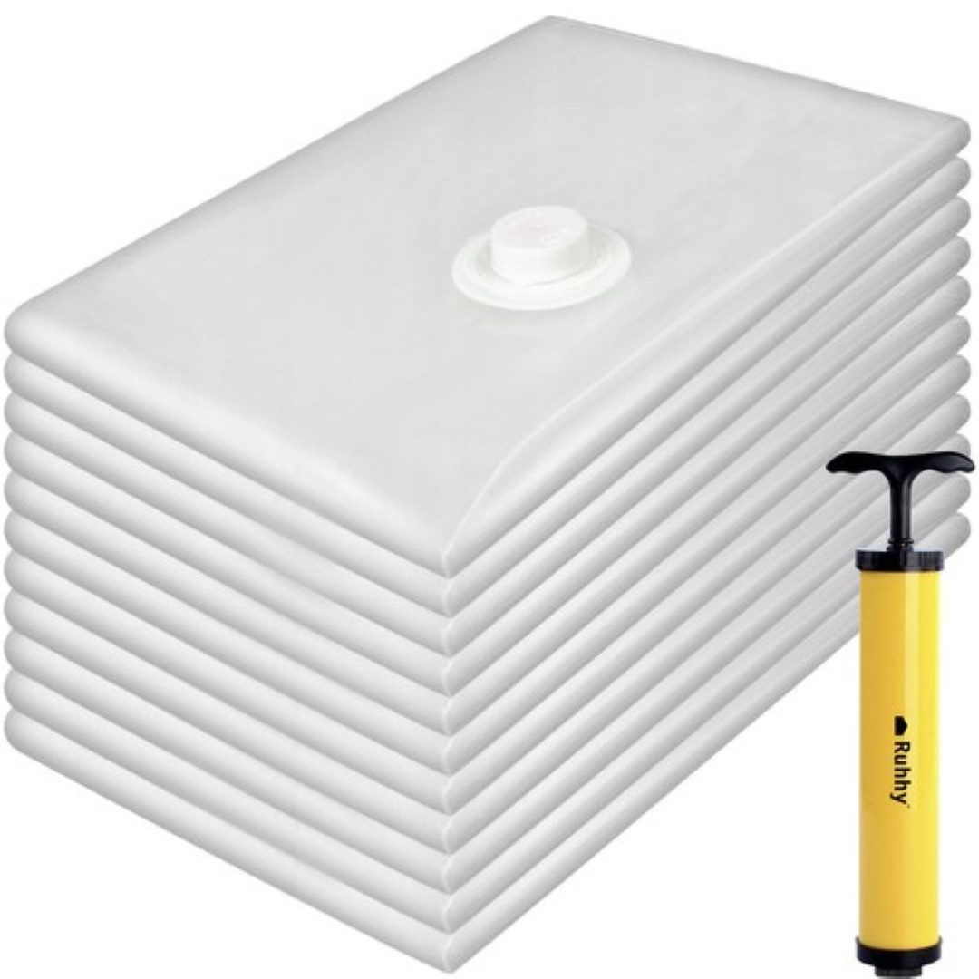 Ruhhy Vakuumierbeutel 15er Set Vakuumbeutel Vakuum Beutel Aufbewahrungsbeutel Kleiderbeutel, Zubehör für Staubsauger, Effizientes Platzsparen, robuste Materialien, wiederverwendbare Beutel