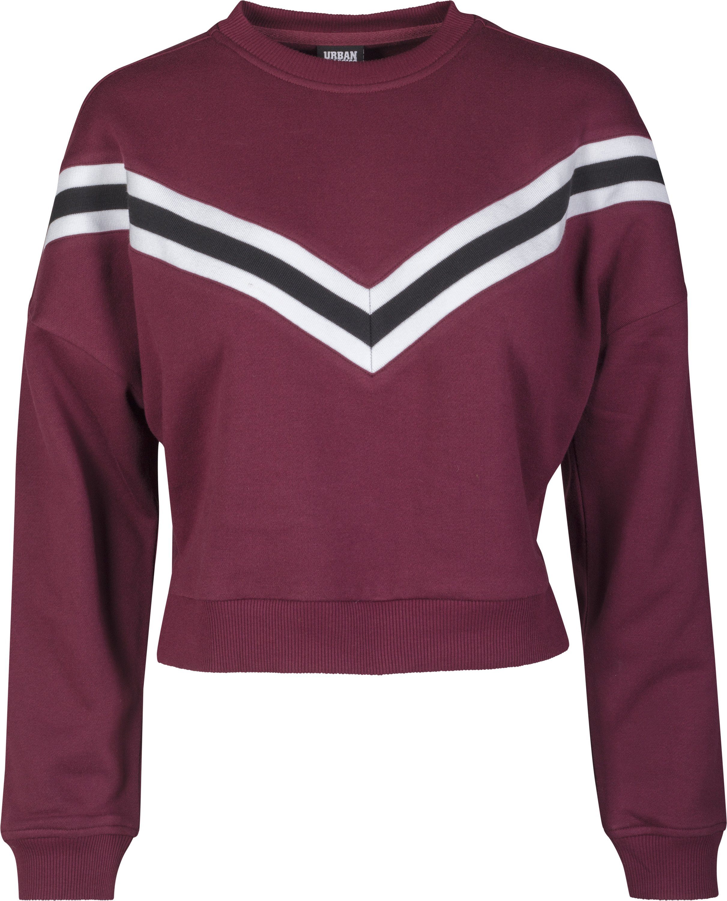 URBAN CLASSICS Sweater Damen Ladies Inset Striped Crew (1-tlg) port