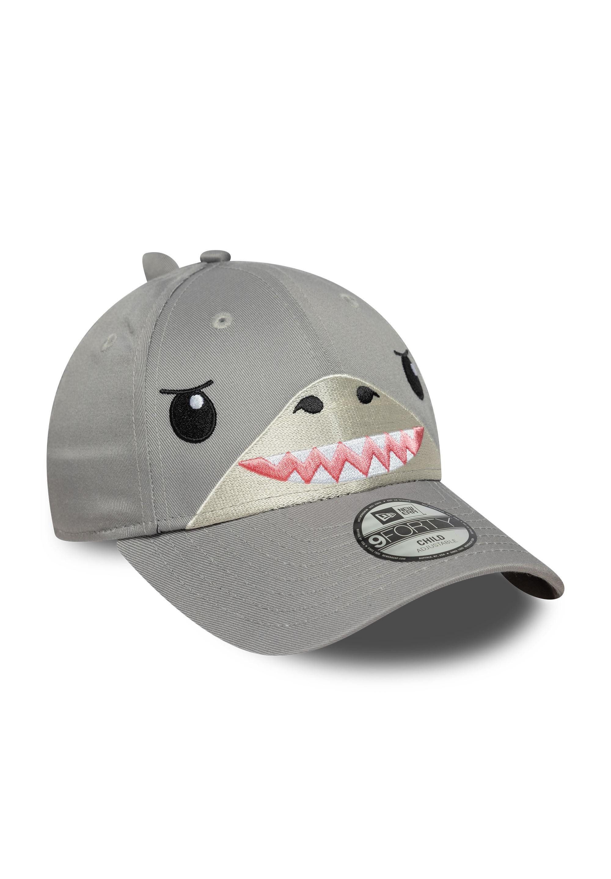 New Era Baseball Cap Hai Gesicht New Era 9Forty Kids Cap Grau (1-St)