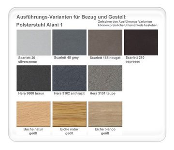 expendio Essgruppe Caesar 1, (komplette Tischgruppe, Spar-Set, 5-tlg), Holztisch Eiche rustikal schwarz 180x90 + Stuhl Alani 1 Hera anthrazit