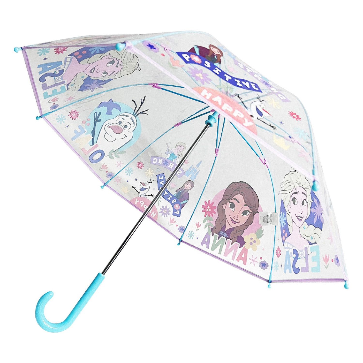 Disney Frozen Stockregenschirm Kinder Regenschirm mit Anna Elsa Motiv ab 3 Jahren, windfest