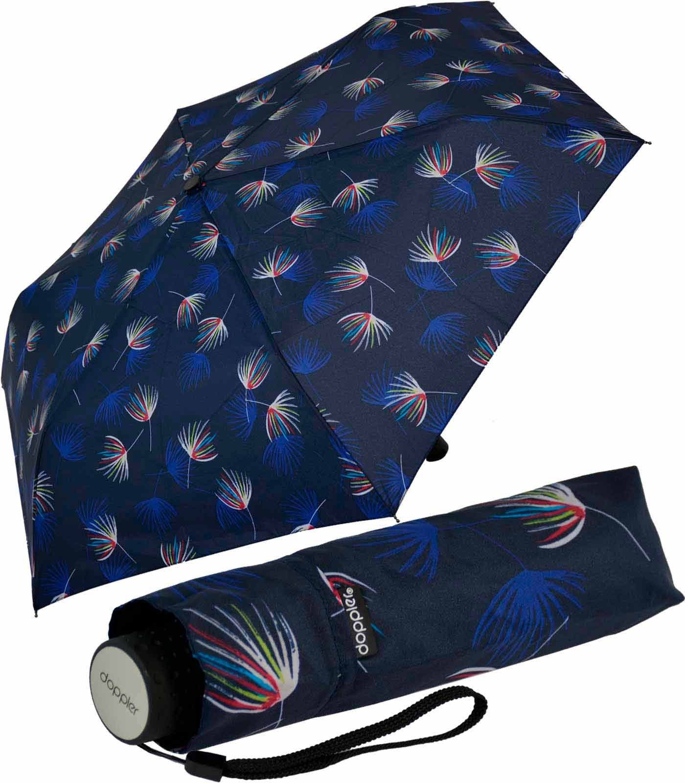 doppler® Taschenregenschirm Super-Mini Havanna Damen - Desire, besonders leichter und kleiner Schirm, passt in jede Tasche navy-blau