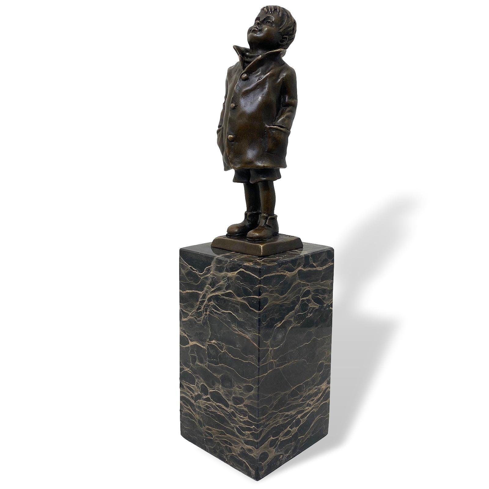 Figur Antik-Sti 28cm Statue Bronze im Aubaho Bronzeskulptur Skulptur Bronzefigur Junge