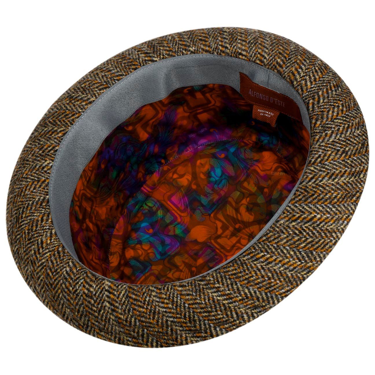 Alfonso D´Este Fedora (1-St) Porkpie mit Futter, Made in Italy