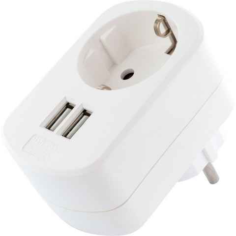 Schwaiger LAD240 532 USB-Adapter Schukostecker zu USB 2.0 A Buchse, Schukobuchse, universal verwendbar