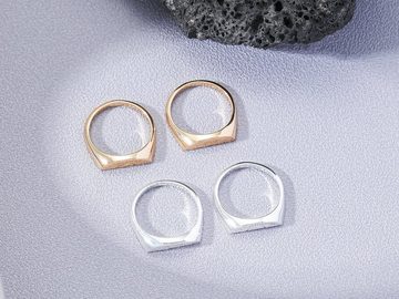 Eyecatcher Fingerring 2er Ring Set Sonne Mond Gold und Silber Stapelring, Freundschaftsring