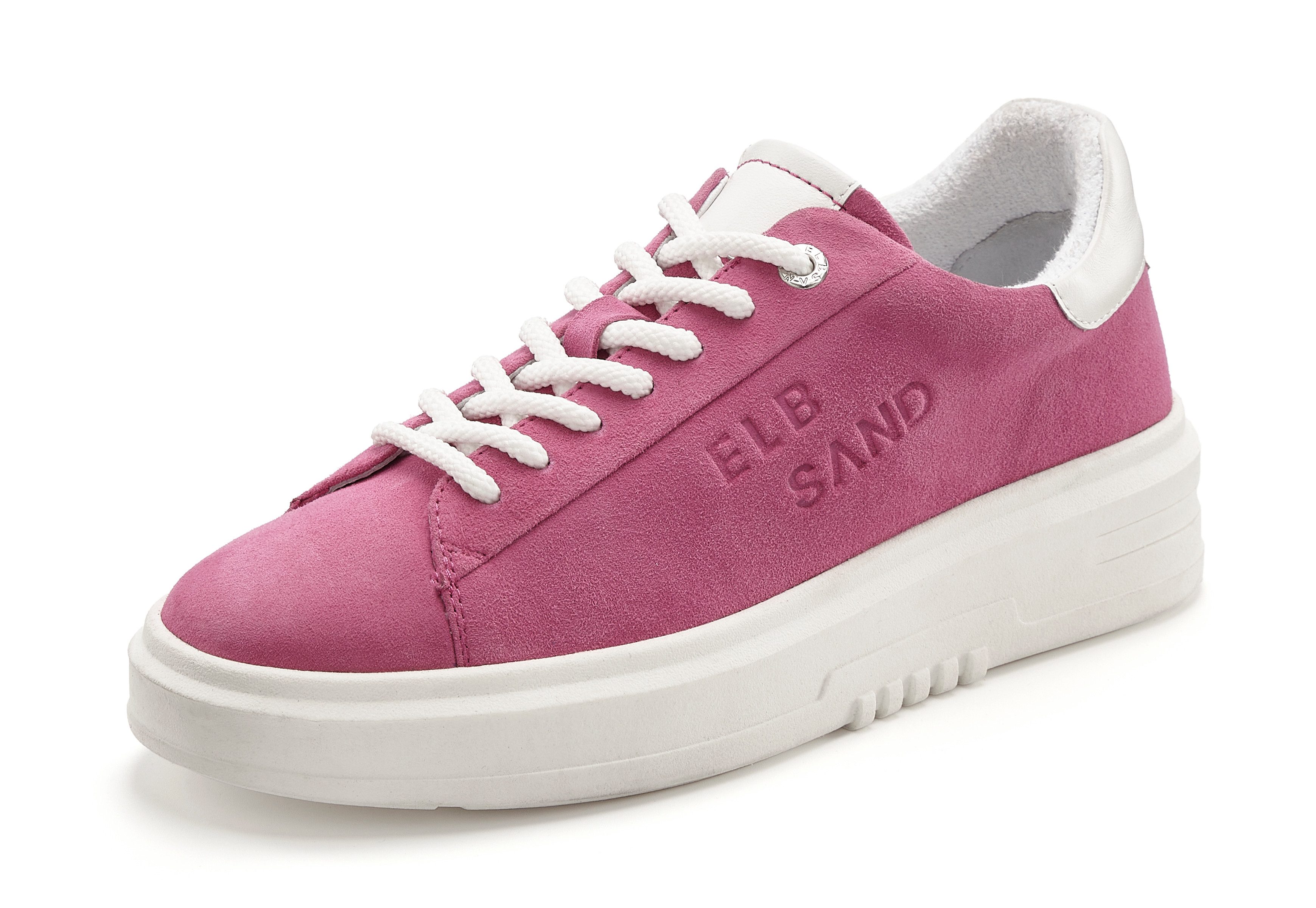 Elbsand Schnürschuh, Turnschuh, Schnürhalbschuh, Freizeitschuh, Ledersneaker Sneaker aus Leder mit modischer Plateausohle