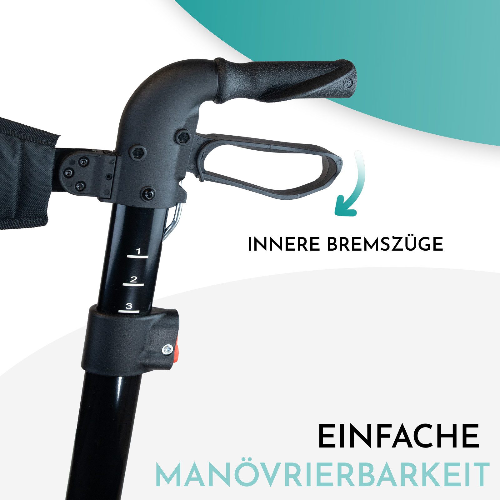 MOBILITY Plus+ Rollator DR10+, Gehwagen im Trend-Design - klappbar, höhenverstellbar u, inkl. Tasche