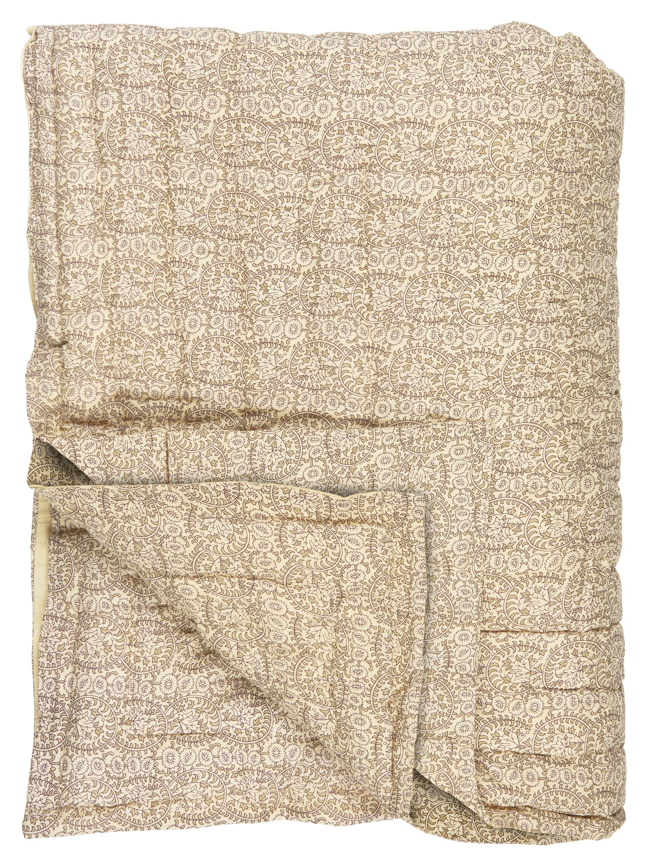 Ib Laursen Tagesdecke Laursen - Decke Quilt Tagesdecke Überwurf 170x130cm Muster Beige