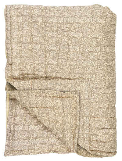 Tagesdecke Laursen - Decke Quilt Tagesdecke Überwurf 170x130cm Muster Beige, Ib Laursen