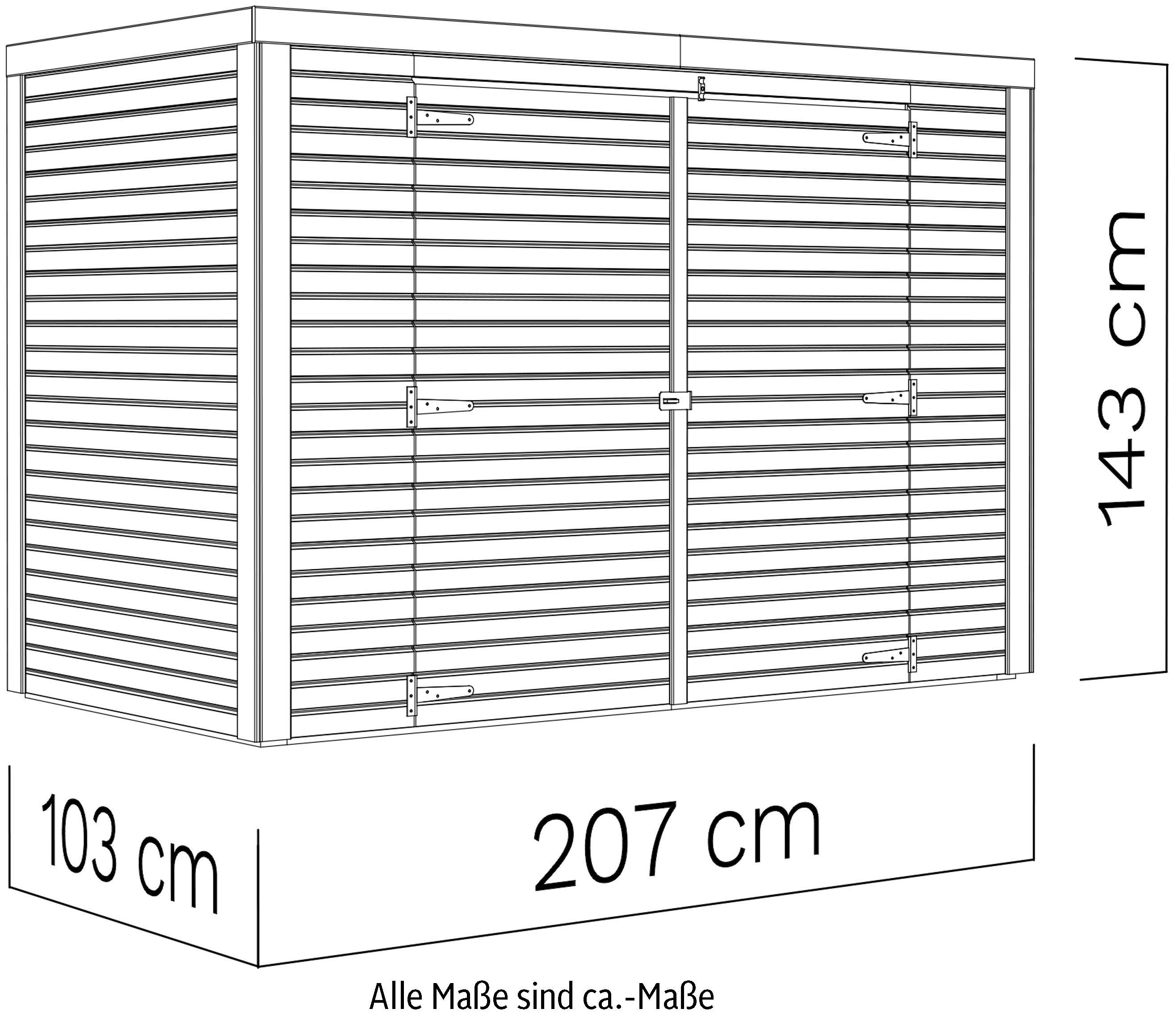KONIFERA Fahrradbox Bike Box (Komplett-Set), aus Fichte, BxTxH: 207x103x143 cm