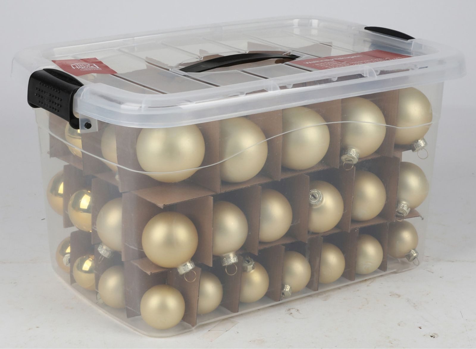 BURI Weihnachtsbaumkugel Glas-Weihnachtskugel-Set 72tlg + Box Weihnachtsbaumkugeln Deko (73 St)