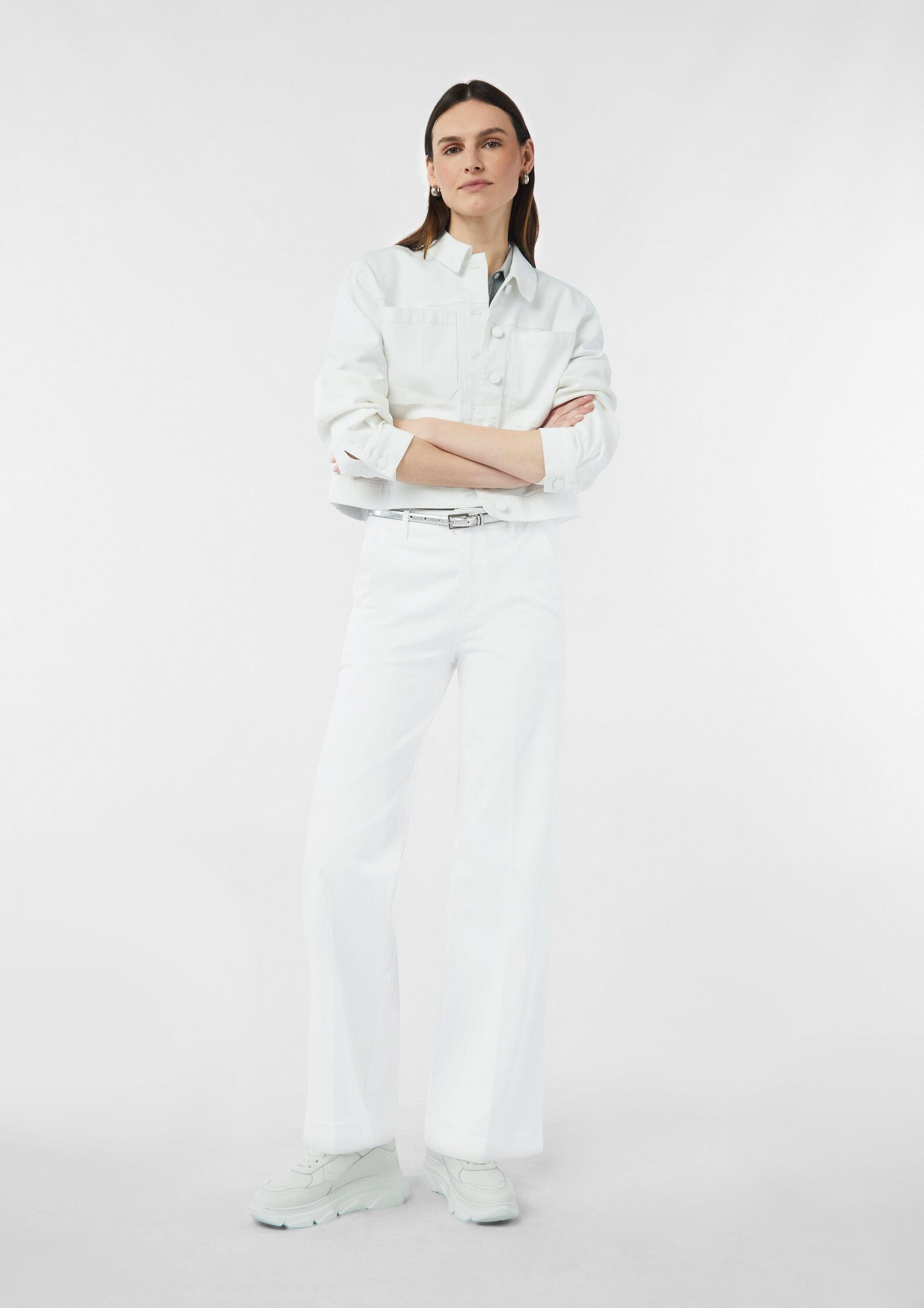 comma Chinos Hose Elastische Jeans mit Wide Leg, Chino-Hose