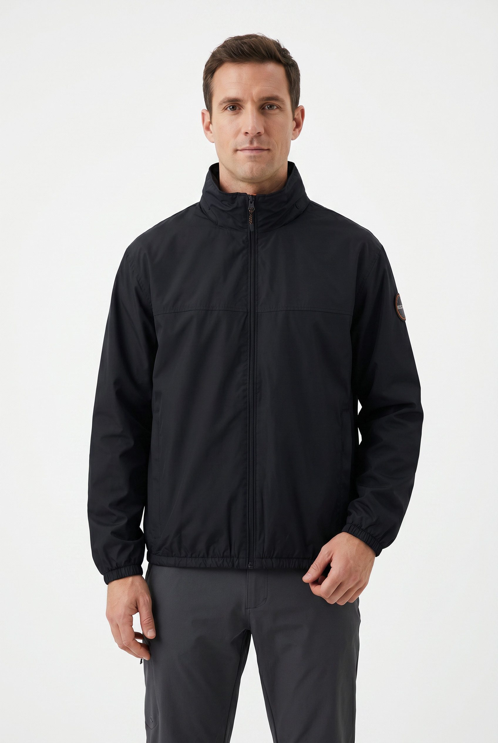 Napapijri Windbreaker mit Reißverschluss, aus Polyester, normaler Schnitt