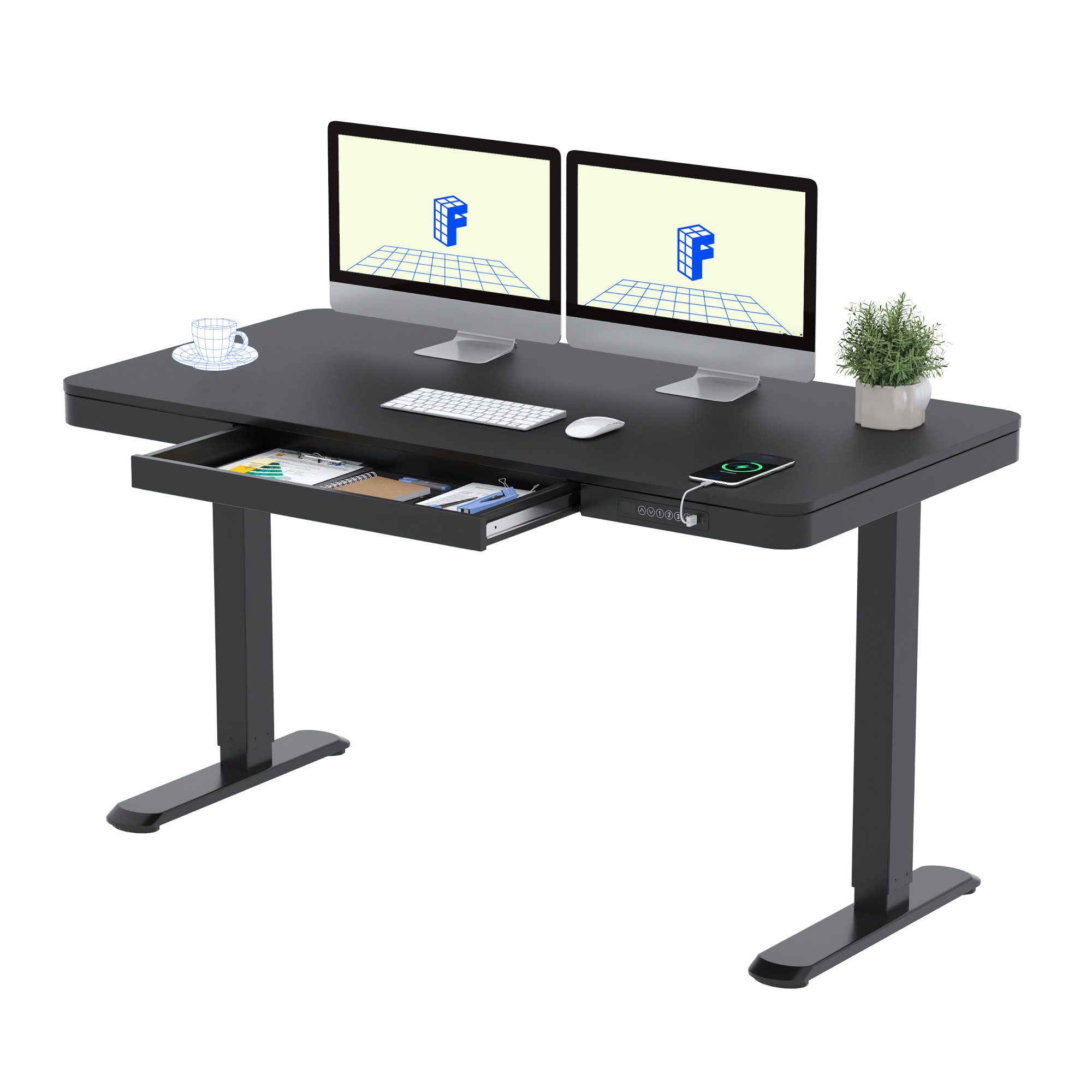 FLEXISPOT Schreibtisch Höhenverstellbarer Schreibtisch MIT Schubladen (mit günstig online kaufen