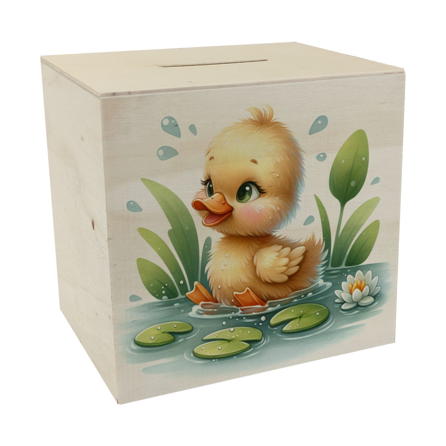 Spardose Planschente Ente Spardose aus Holz