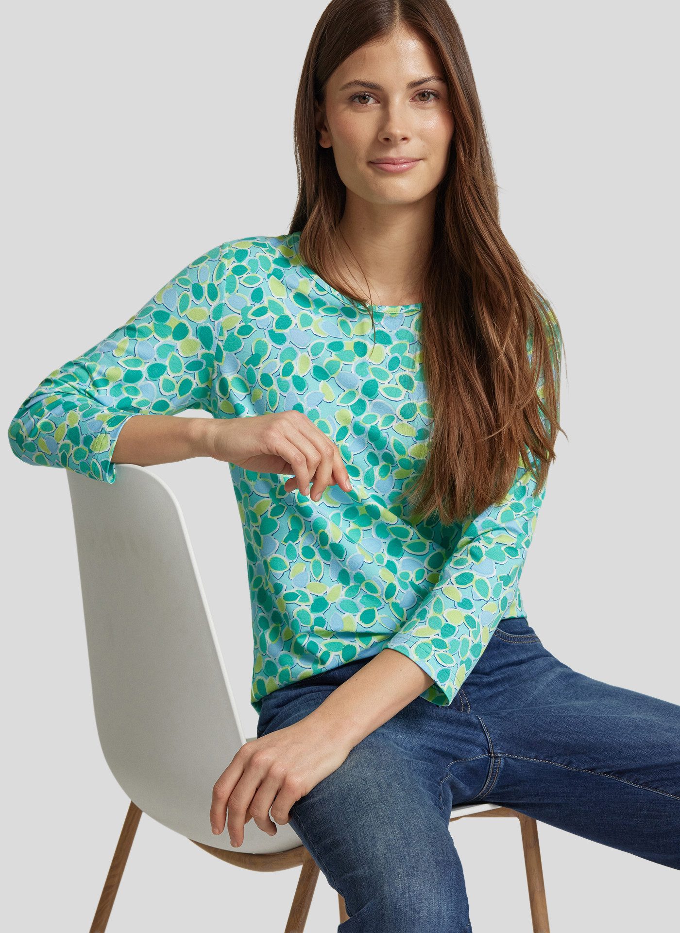 Rabe 3/4-Arm-Shirt mit grafischem Muster, mit günstig online kaufen