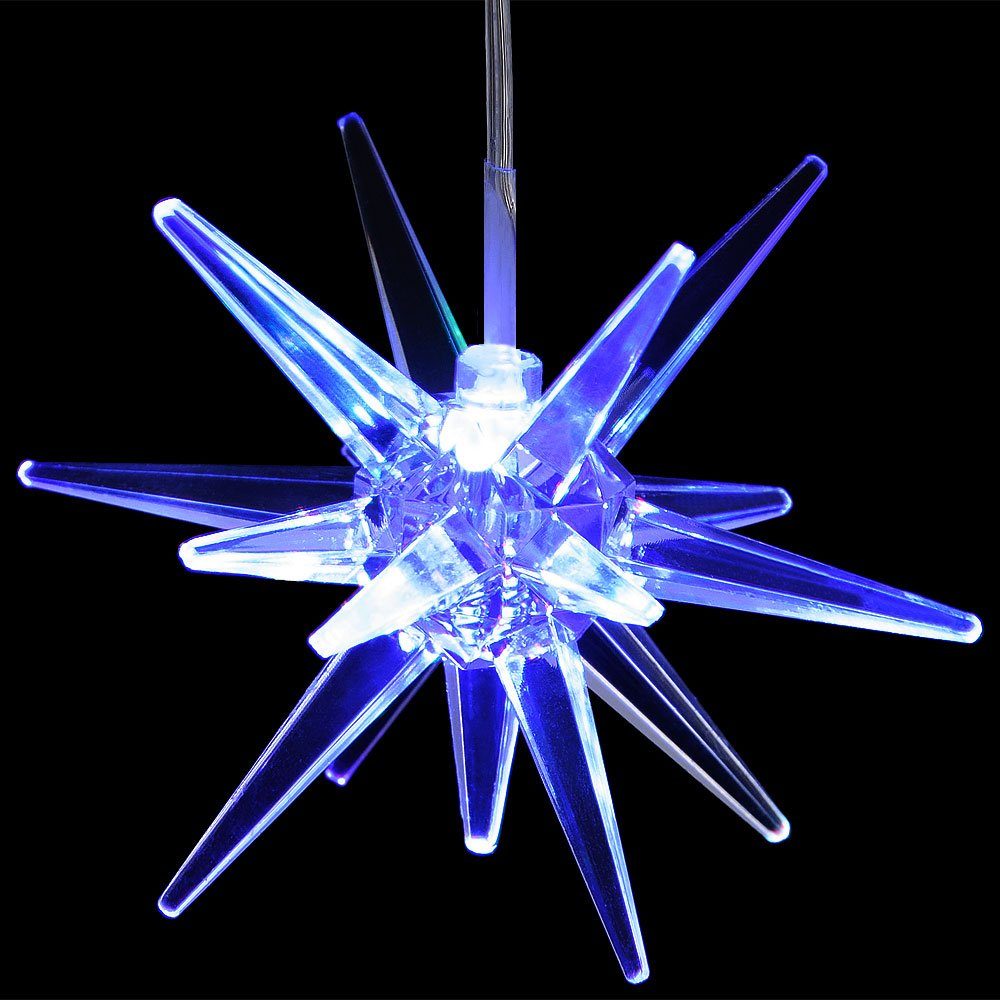 monzana Dekofigur, Weihnachtsstern LED mit Farbwechsel 7-fach 9 cm Batteriebtrieben 3D