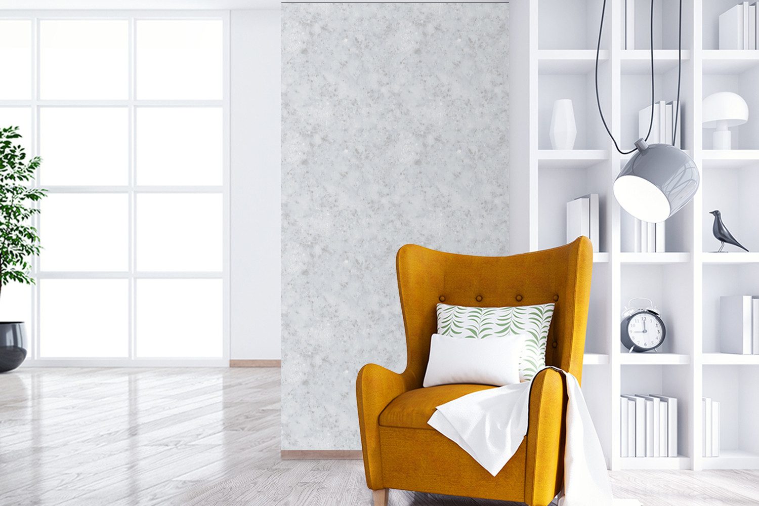 MuchoWow Fototapete Grau - Terrazzo-Effekt - Beton, Matt, bedruckt, Vliestapete für Wohnzimmer Schlafzimmer Küche, Fototapete, 120x240 cm