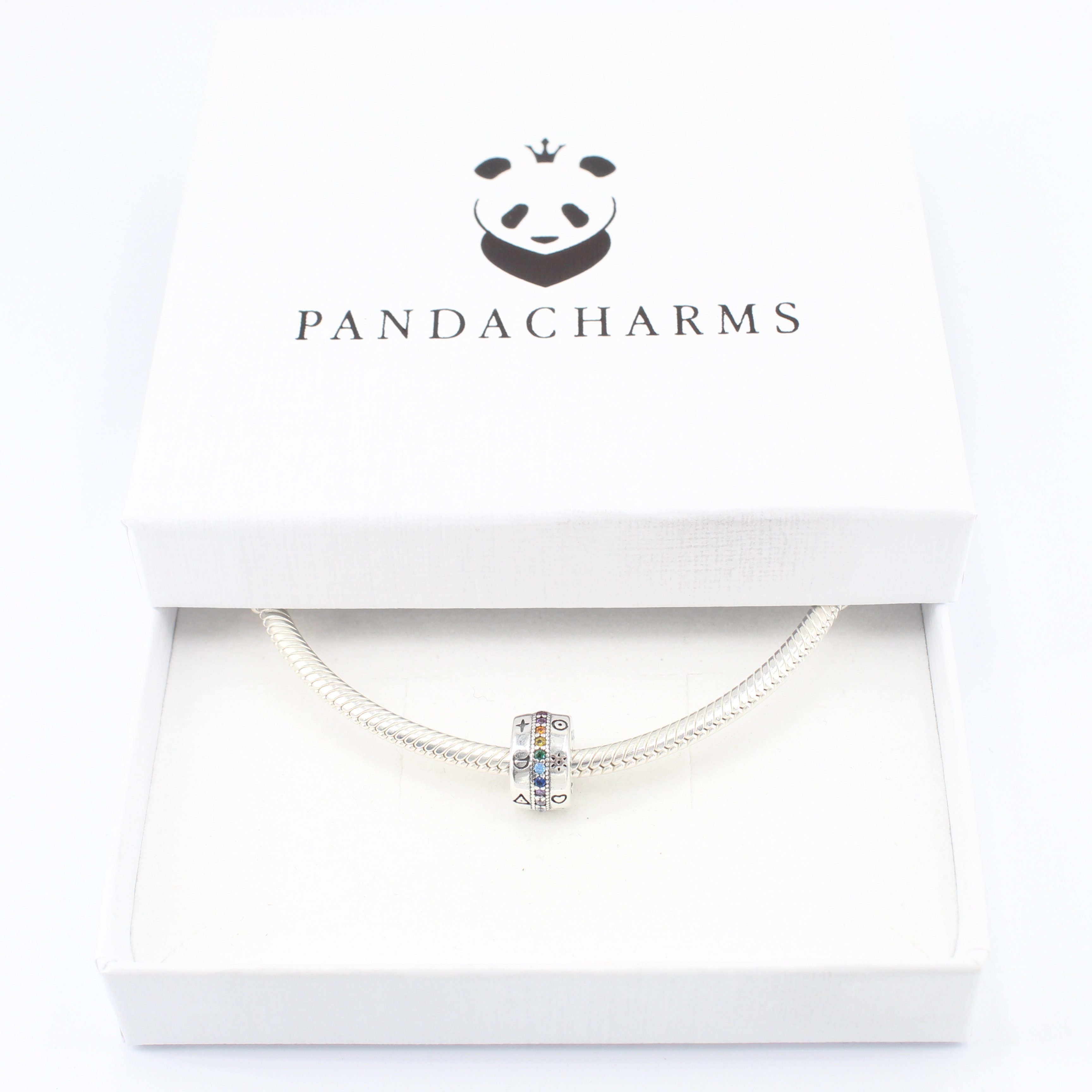 PANDACHARMS Bead Runensymbole mit Bunter Steinreihe Clip Charm, 925er Silber – Bild 4 von 4