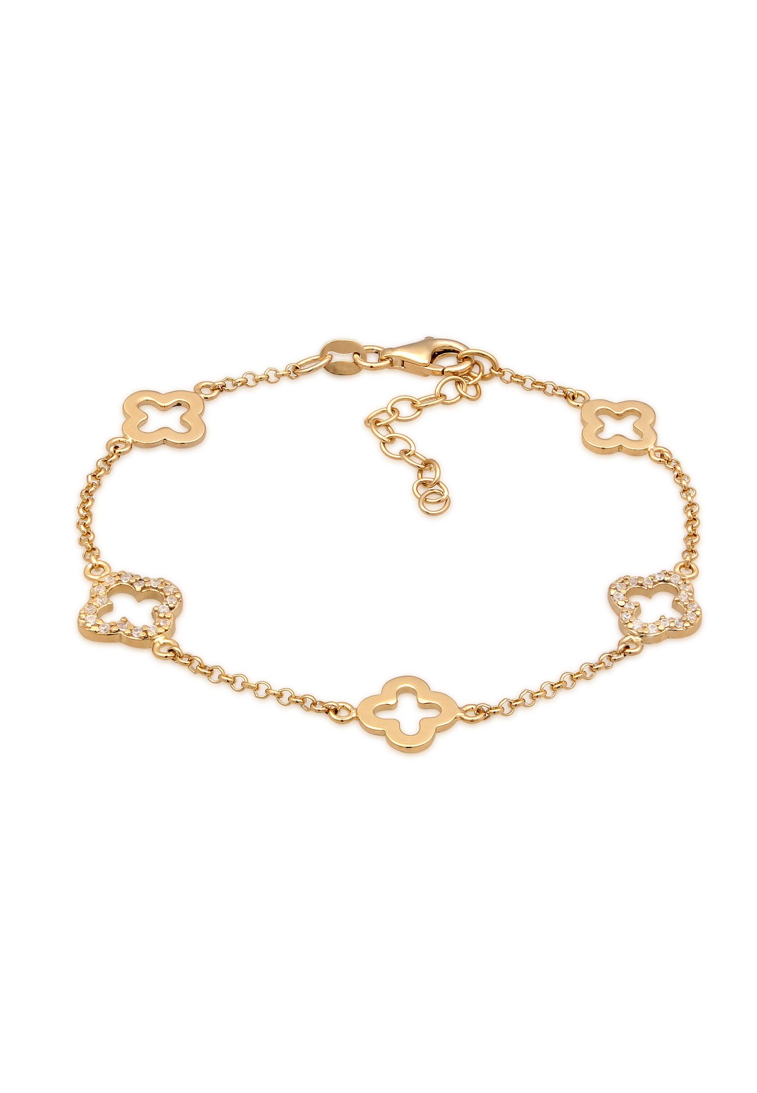 Elli Armband Kleeblatt Zirkonia Weiß 925 Sterling Silber (kein Set, 1-tlg) günstig online kaufen