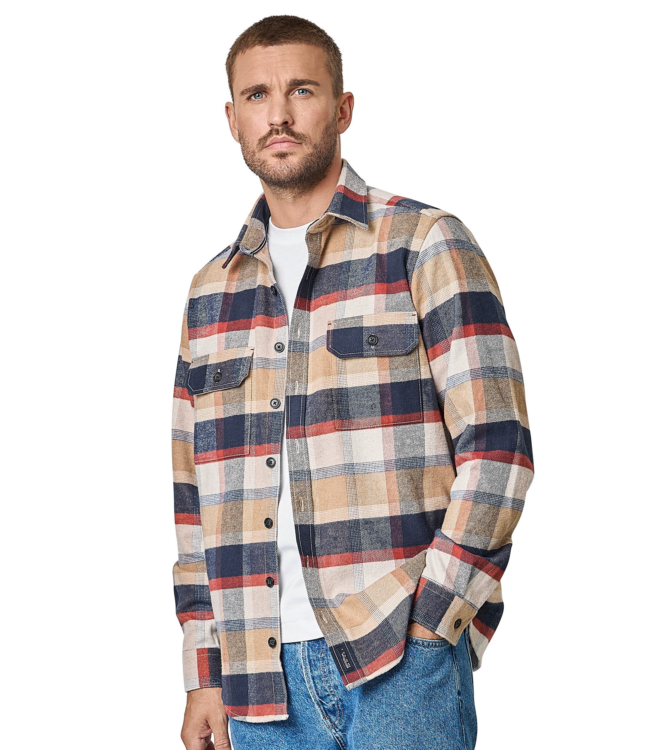 CASAMODA Langarmhemd CASAMODA Hemdjacke kariert