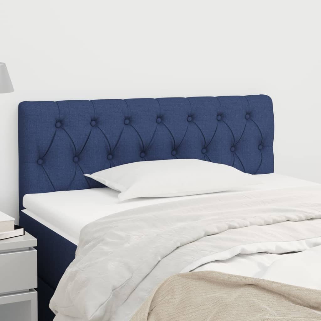 vidaXL Bett Kopfteil Blau 100x7x78/88 cm Stoff (1-tlg)