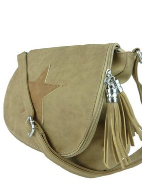 Taschen4life Umhängetasche Damen Tasche 8396, mit Stern Applikation, verstellbarer Trageriemen (Schultertasche)