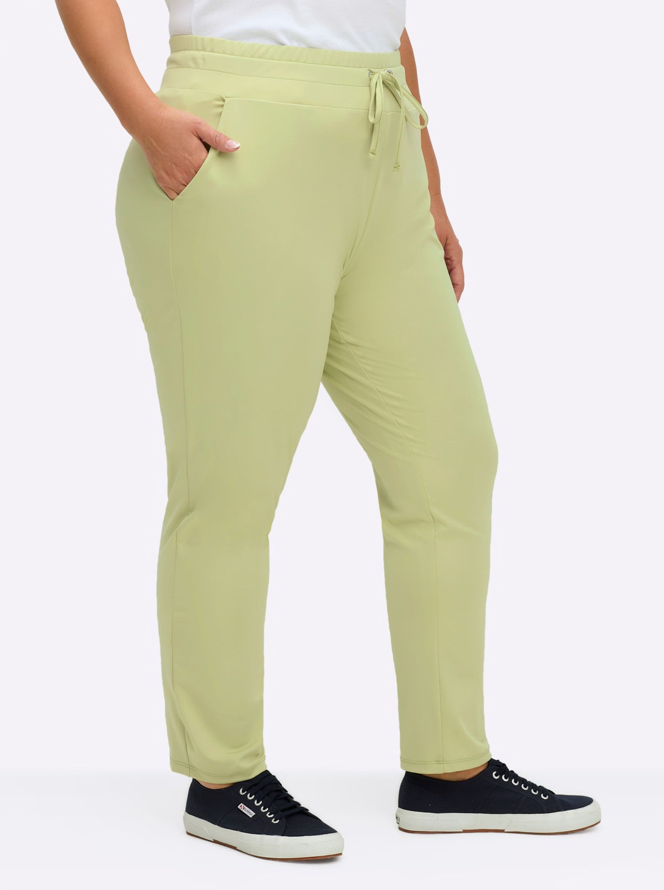 Sieh an! Jerseyhose Hose komfortabel mit Rundum-Dehnbund und Bindeband – Bild 3 von 5